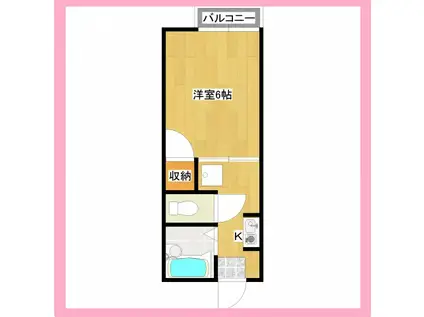 ハイツ司(1K/2階)の間取り写真