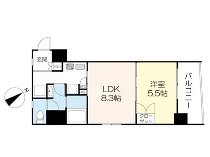 LEGABENE八丁堀(1LDK/10階)の間取り写真