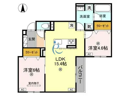 D-ROOM平野区加美東5丁目PJ(2LDK/3階)の間取り写真