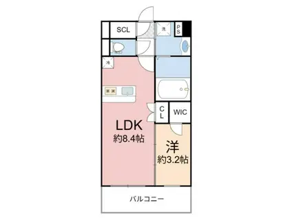 エスリードレジデンス都島ノース(1LDK/5階)の間取り写真