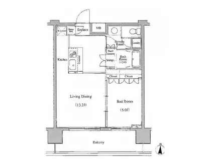 レジディア錦糸町(1LDK/6階)の間取り写真
