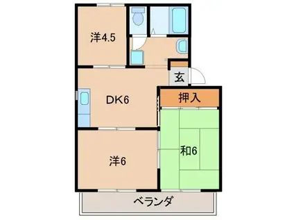 セジュール平柳(3DK/2階)の間取り写真