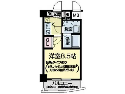 セレニテ甲子園I(1K/4階)の間取り写真