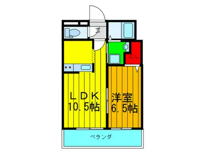 アンプルールフェールベレーザ(1LDK/3階)の間取り写真