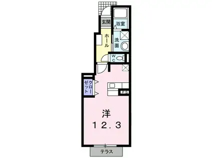 サニ-パレスII(ワンルーム/1階)の間取り写真