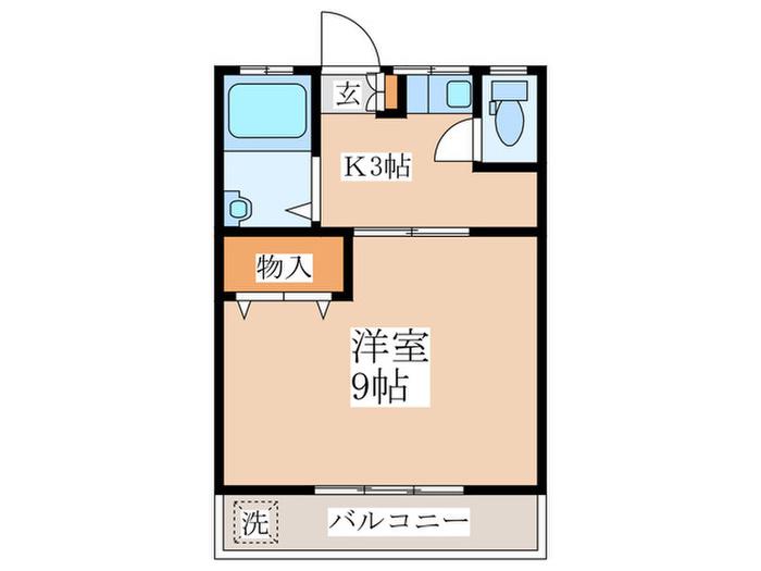 コーポヤジマ3号棟(1K/3階)の間取り写真