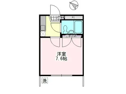 ラ・ミア・カーサ高砂(1K/1階)の間取り写真