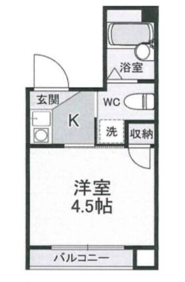 アルファ三ノ輪(1K/2階)の間取り写真