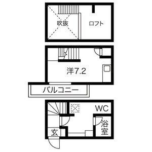 ブリス大江(1SK/1階)の間取り写真