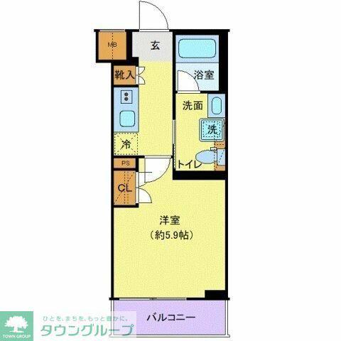 クレヴィスタ横浜鶴見(1K/5階)の間取り写真