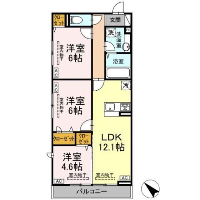 ベラカーサ(3LDK/2階)の間取り写真