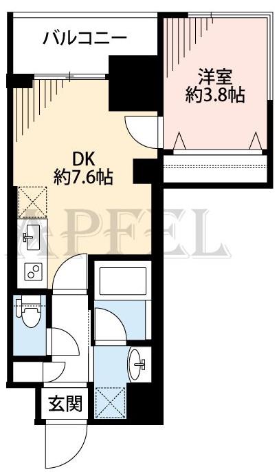 ORSUS新大阪(1DK/2階)の間取り写真