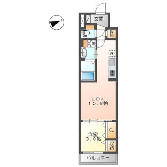 シエスタ河原町(1LDK/4階)の間取り写真