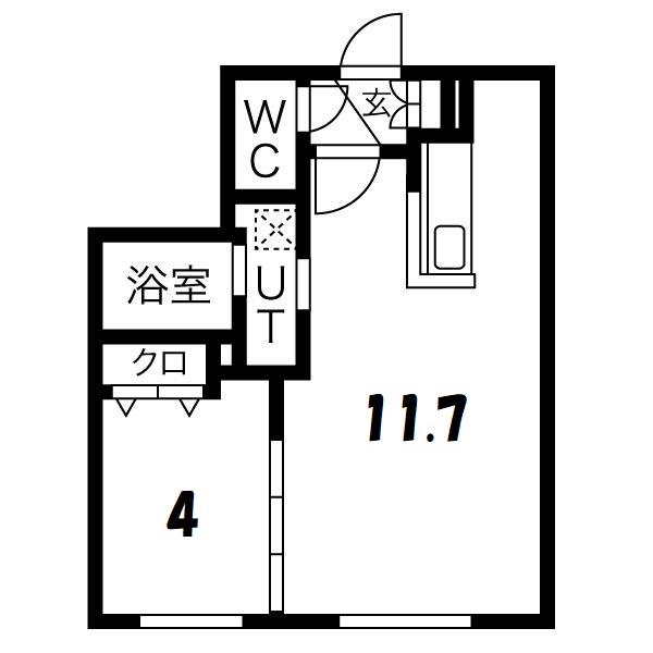 ラ・ムーン菊水(1LDK/3階)の間取り写真
