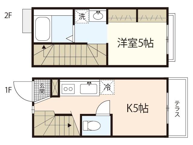 プランドール草津東(1K/1階)の間取り写真