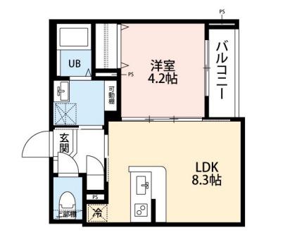 ROBOT HOME 北浦和(1LDK/2階)の間取り写真