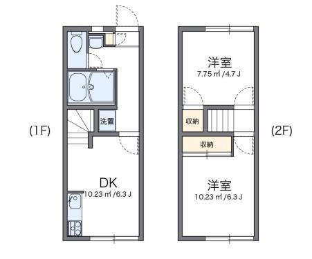 レオパレス広田(2DK/1階)の間取り写真