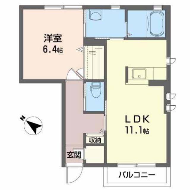 シャーメゾンエンゼルB(1LDK/1階)の間取り写真