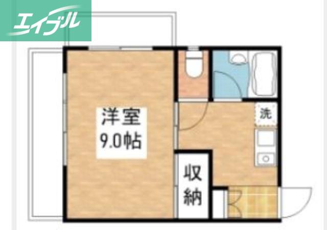 フレーズ津高(1K/4階)の間取り写真