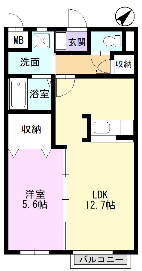 サークルレイクII(1LDK/1階)の間取り写真