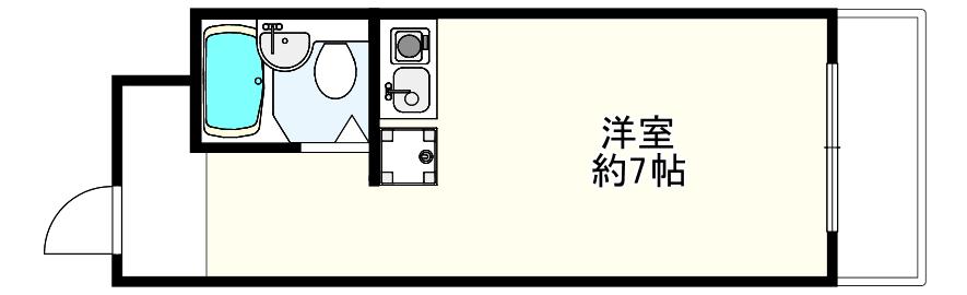 ワイズレジデンス宇治(ワンルーム/2階)の間取り写真
