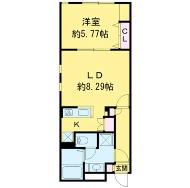 ザハウス祐天寺(1LDK/1階)の間取り写真
