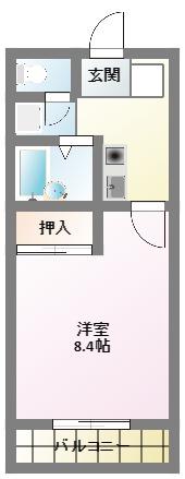 ハイツフーキ(1K/3階)の間取り写真