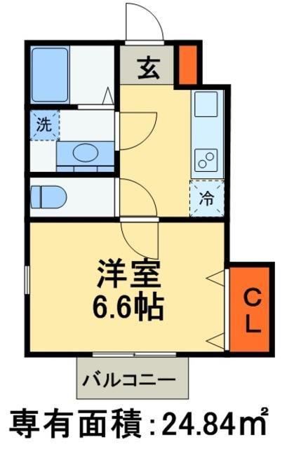 グランシャリオ津田沼(1K/1階)の間取り写真