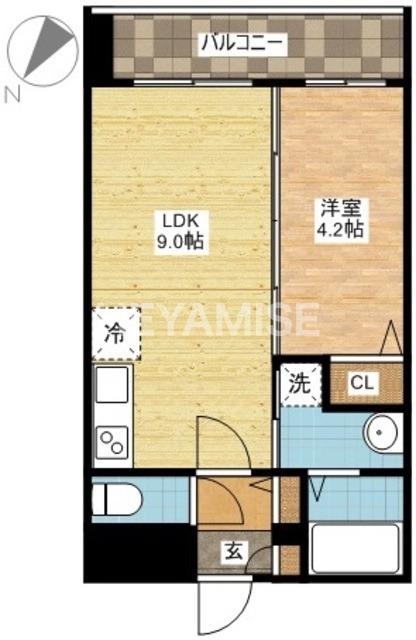 BONNE FAMILLE城山(1LDK/2階)の間取り写真