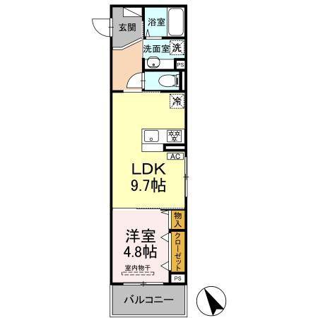 DPAINATAKAKURA206(1LDK/2階)の間取り写真