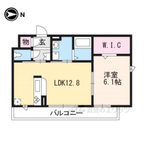 シャーメゾンウエスト二条(1LDK/2階)の間取り写真