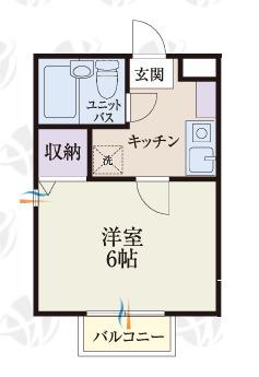 BCASA霞ヶ関IIIRE-BORN(1K/1階)の間取り写真