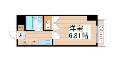 エミリービル卸町(1K/2階)の間取り写真