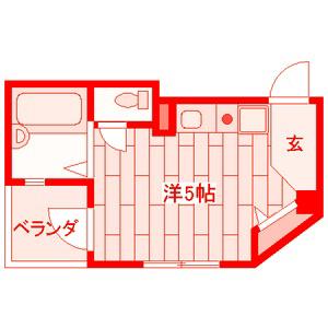 ライムランド汐留(ワンルーム/2階)の間取り写真