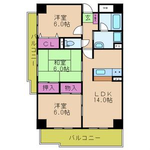エオリアンハープ(3LDK/7階)の間取り写真