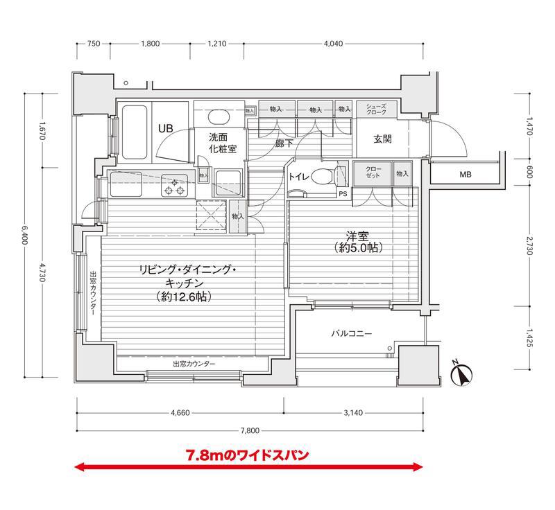 ドゥーエ銀座イーストI(1LDK/7階)の間取り写真