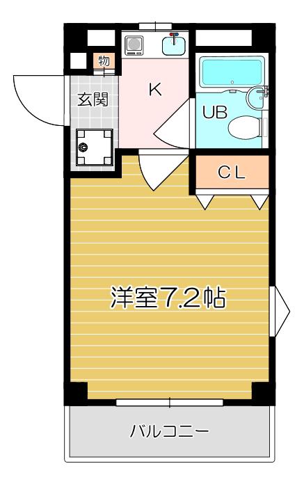 プレンティハウス(1K/2階)の間取り写真