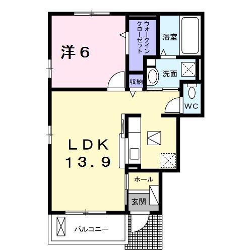 ダンデライオン青山B(1LDK/1階)の間取り写真