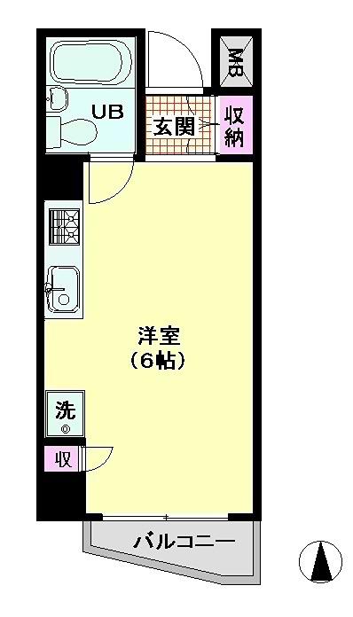 K-BLDG(ワンルーム/2階)の間取り写真
