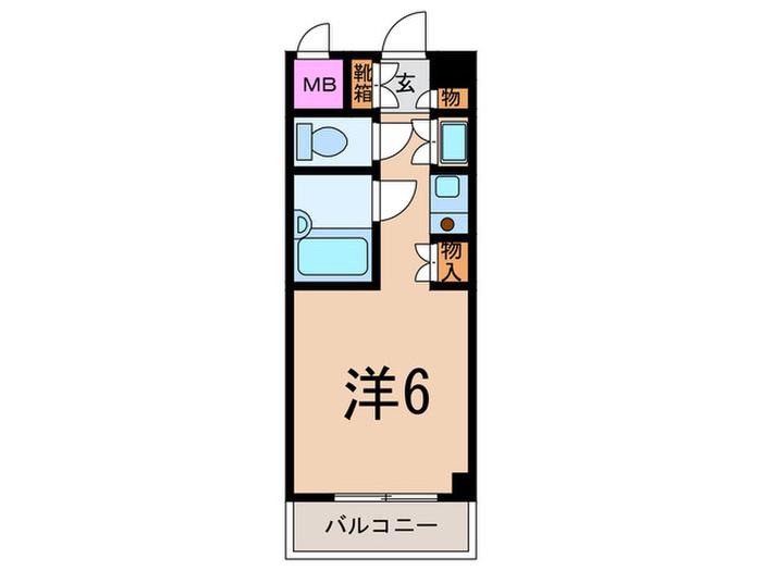 カーサアプリアーモ(ワンルーム/4階)の間取り写真