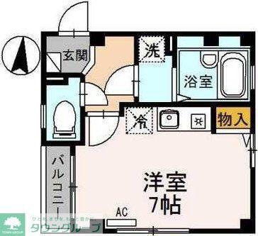 エクレール(ワンルーム/1階)の間取り写真