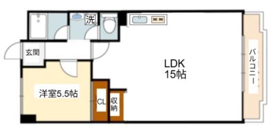 開成サンハイツ玉出(1LDK/9階)の間取り写真