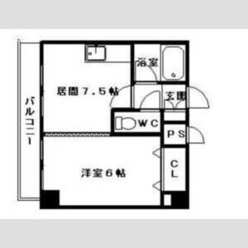 コスモス東札幌(1DK/2階)の間取り写真