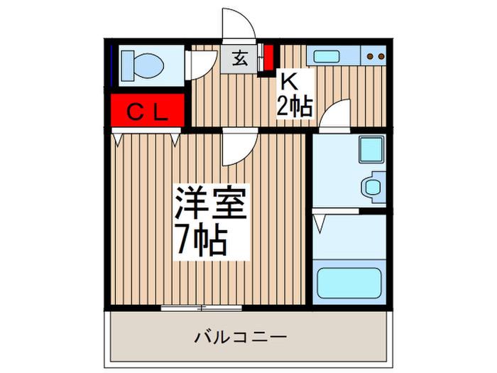1STブレスト(1K/3階)の間取り写真