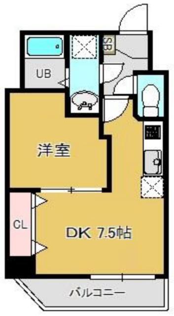 WILLIAM V(1DK/2階)の間取り写真