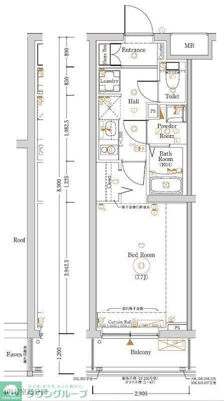 LOG登戸STATION SIDE(1K/4階)の間取り写真