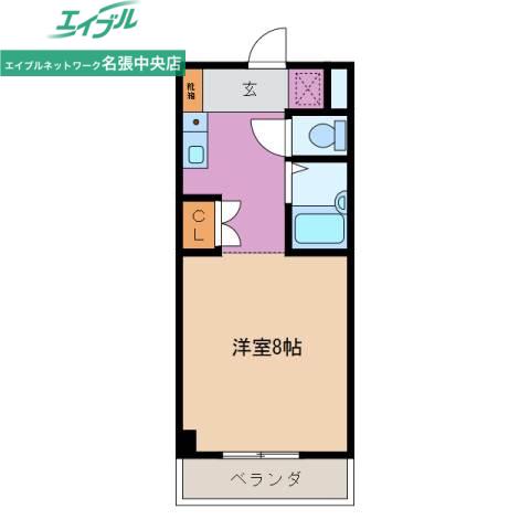 ロゼーリ(ワンルーム/4階)の間取り写真