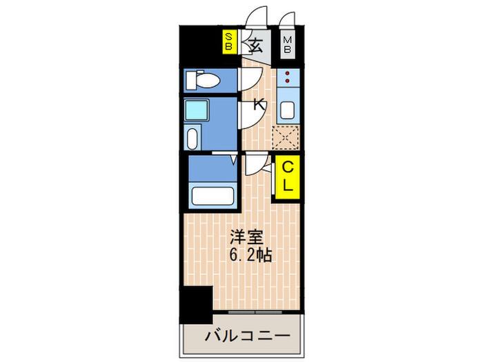 エスリード神戸グランドール(1K/12階)の間取り写真