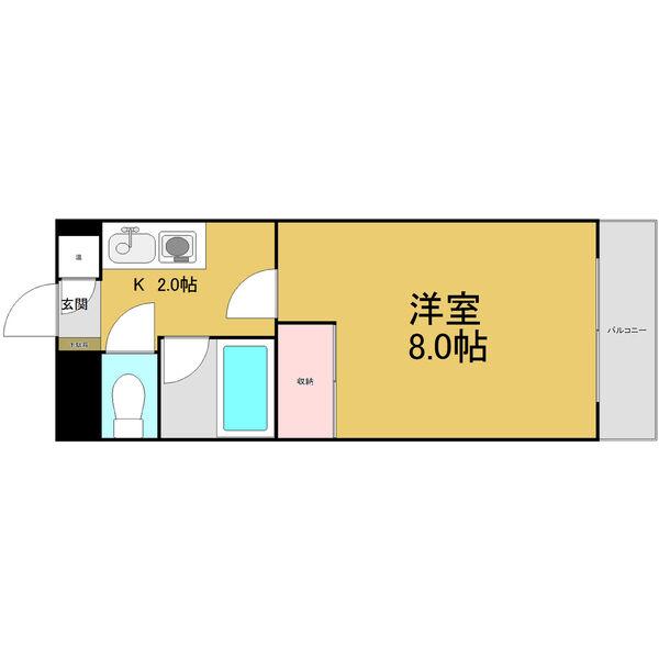 パークサイドいちかわ(1K/4階)の間取り写真