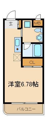 セントパレス鷺沼(ワンルーム/4階)の間取り写真